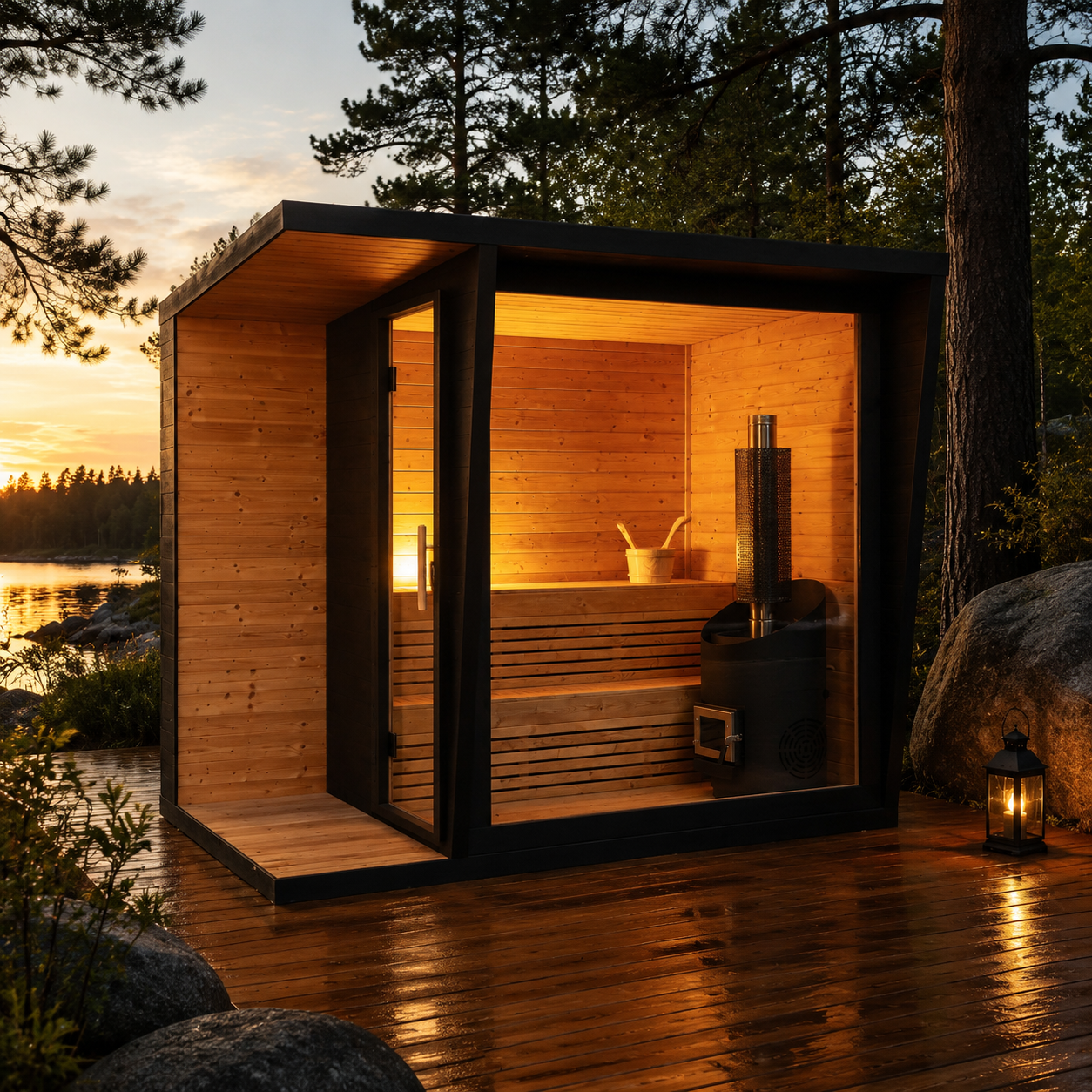 SIP-SQ Outdoor Sauna — 240 × 180 × 210 cm